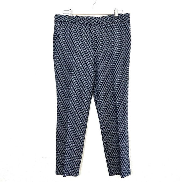 Theory Treeca 2 Dimensional Jacquard Slim Fit Cropped Trouser Pants Size 10 - Picture 2 of 15